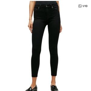 7 For All Mankind Jet Black Skinny Jeans